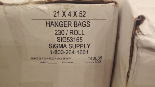 hanger bags lot roll 21x4x52 sig53165 sig21045275gbvp tshirt bags