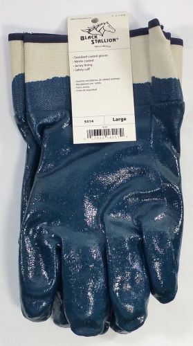 Black Stallion Nitrile Coated Gloves Jersey Lining Safety Cuff Large