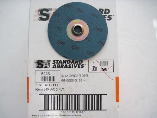 Lot Of 35 Standard Abrasives 3&#034; 240 Grit Quick Change Sanding Disc 522511