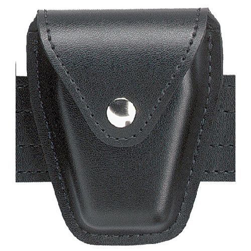 Safariland 190h-9b black hi-gloss brass snap top flap hinged handcuff pouch for sale