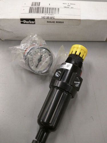 Lot of 6 - parker 14e13b18fc one-unit combo compressed air filter/regulator 1/4&#034; for sale