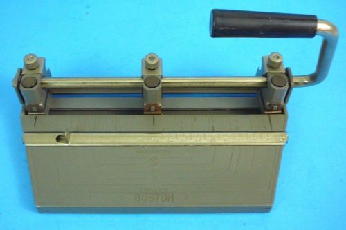Boston heavy duty 3 hole punch adjustable puncher hunt mfg co. vintage for sale
