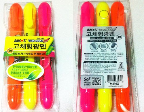None toxic  amos neo stick pen 3 colors highlighter craft made in korea 1 pack