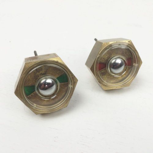 (2) Vintage Enertech Turnable Hexagonal Brass Switch Red / Green Dial 502C1014B