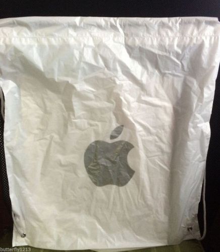 Apple Store Retail Merchandise Drawstring Back Pack Plastic Bags - 2 Bags 16x19