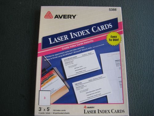 Avery 5388  Index Cards Inkjet Laser White 150 Cards