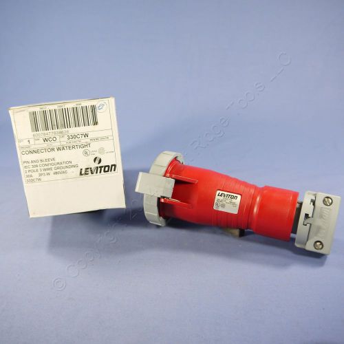 New leviton industrial watertight pin &amp; sleeve connector iec 309 30a 480v 330c7w for sale