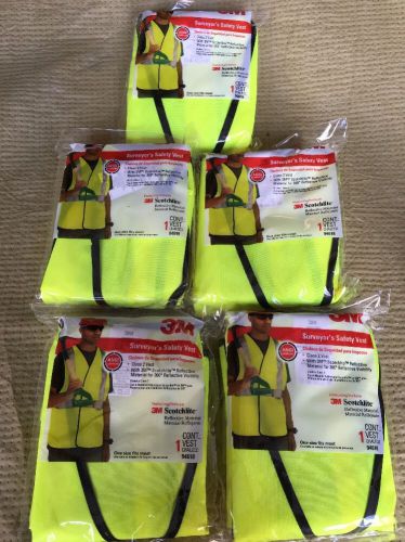 3m adjustable reflective surveyor&#039;s safety vest pack of 5 vests for sale