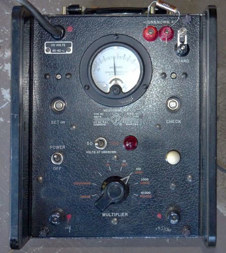 General Radio 1862B megohmmeter 50 and 500 volts, to 100.000 megohms. Megger