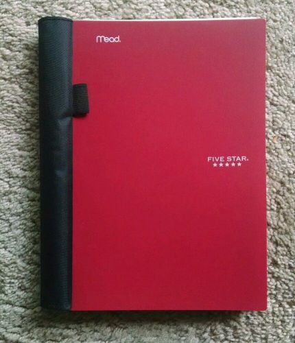 Five Star Red Notebook 7&#034; by 9.5&#034; With Inside Folders and Index Cards 100 pages
