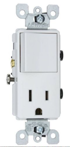 Leviton 5625-W Single-pole Switch Receptacle Outlet  New  Switch + RECP 15A