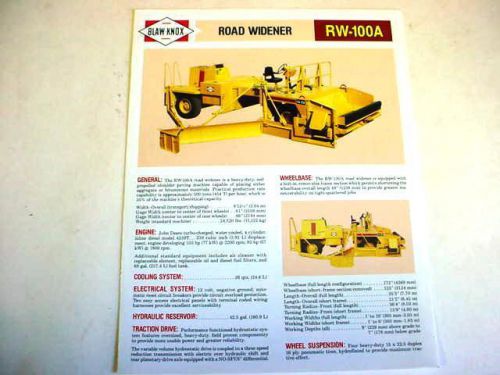 Blaw-Knox RW-100A Road Widener Color Brochure