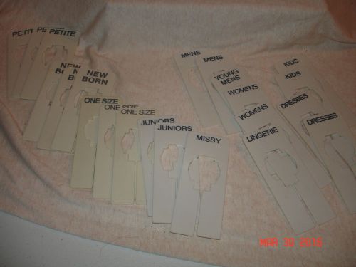 22 Assorted Double-sided Plastic Retail Rack Size Tags for Clothing