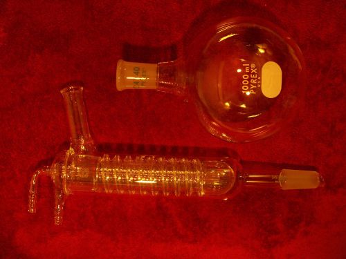 Pyrex friedrichs condenser w/ 24/40 outer/inner joints, drip tip and 75° angle for sale