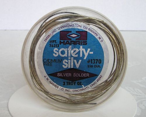 New old stock harris safety silv 56% silver brazing solder 3 troy oz.* 1/16 dia. for sale