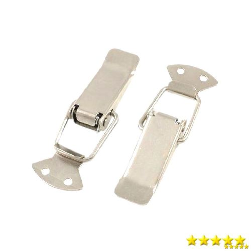 4.3&#034; long silver tone metal pull down loop draw latch 2 pcs, new for sale