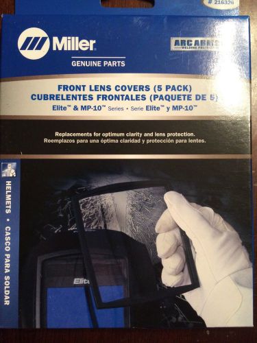 Miller front lens covers clear 5pack for digital elite , elite &amp; mp-10 216326 for sale