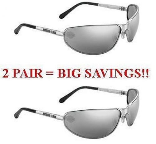 Harley Davidson HD503 Safety Sunglasses With Silver Mirror Lens - 2 PAIRS!!