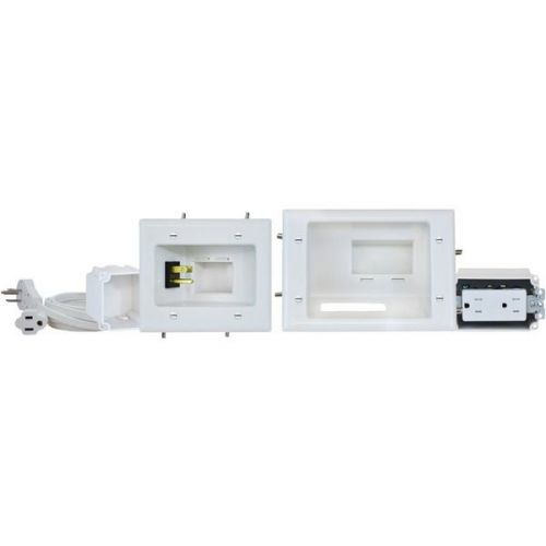Datacomm Electronics 45-0024-WH Recessed Pro-Power Kit w/Straight Blade Inlet