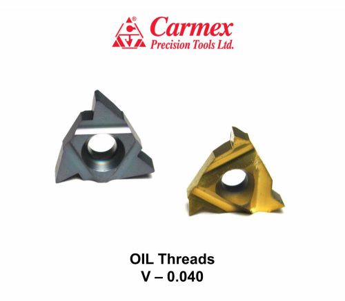 5 Pcs. Carmex Carbide Thread Turning Inserts Oil Threads V-0.040 Grade BMA / BXC