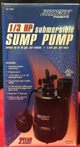 NEW! Barracuda 1/3 HP Submersible Sump Pump #92330
