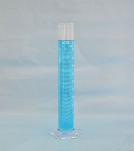 Cylinder graduated measuring 500ml borosilicate glass 500 ml lab new for sale
