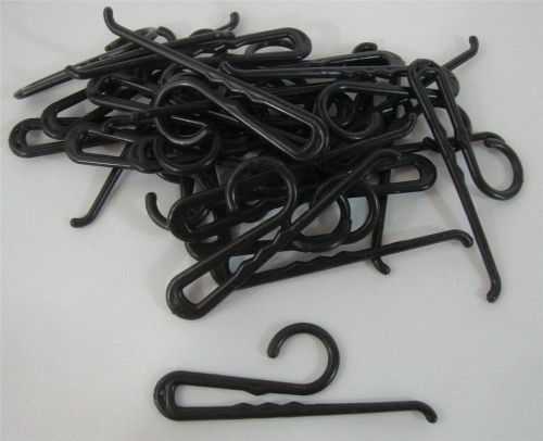 25 Qty. Black Plastic Non Slip Sock Hanger Clip Hook Retail Shopping Supply