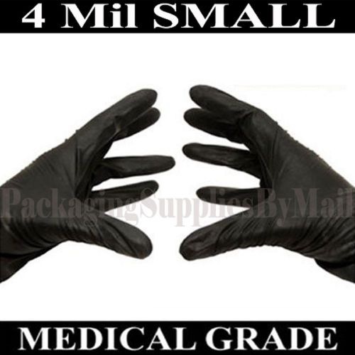 10000 Black Nitrile Glove 4 Mil Medical Exam Powder-Free Gloves Small by PSBM