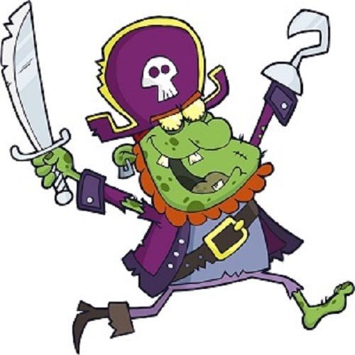 30 Custom Green Pirate Zombie Personalized Address Labels
