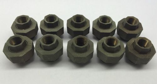 Lot of 10 flagg brass 3/4&#034; plumbing threaded union couplings fittings coupler for sale