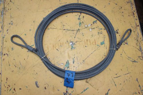 3/8&#034; galvanized wire rope cable 37&#039; (144&#034;)  w/ ends ~ 7 x 19 for sale