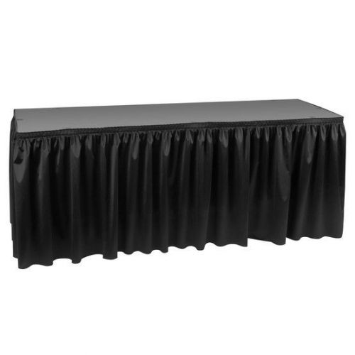 Hoffmaster Poly Vinyl Pleated Fabric Black Table Skirt 14&#039; x 29&#034; - 210461