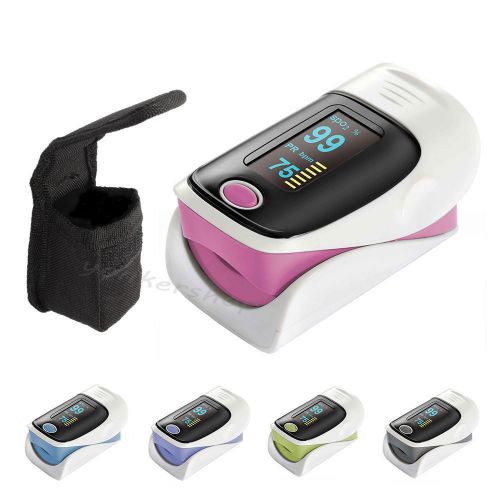With Case Finger Pulse Oximeter SpO2 Blood Oxygen PR Heart Rate  OLED Oxymeter