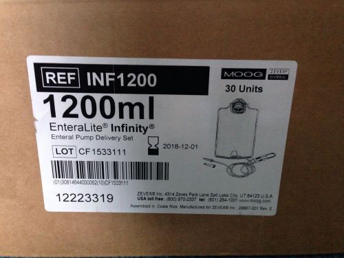 Zevex Enteralite Infinity Feeding Bags Set Of 30 Units in a case 1200ml MOOG