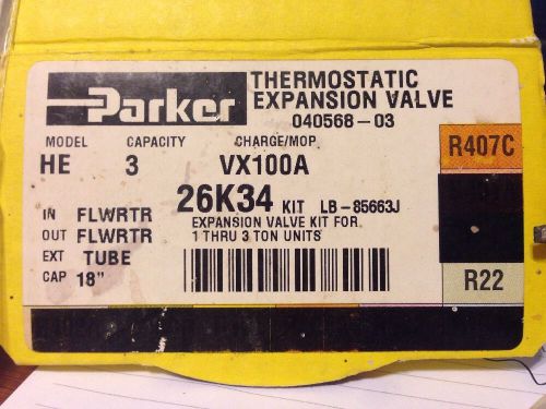 Parker TXV Thermostatic Expansion Valve 040568-03 R22 R407C 26K34 Kit New
