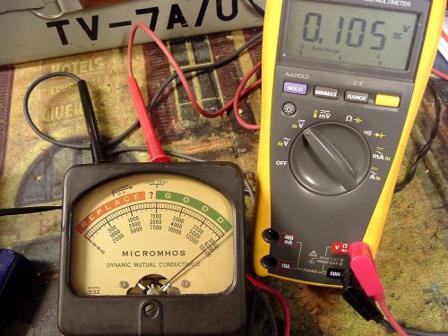 original Panel meter for Hickok 532 tube tester WORKS &amp; LOOKS GREAT spec 533 600
