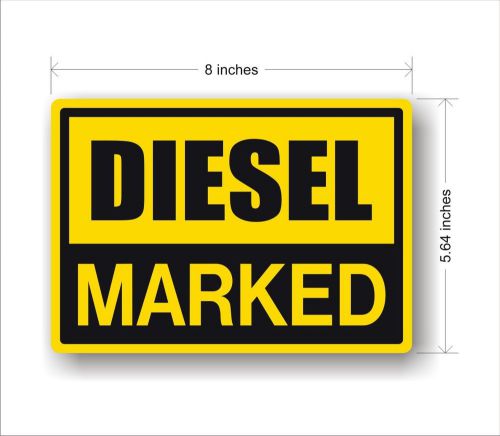 Industrial Safety Decal Sticker MARKED DIESEL fuel tank label LARGE 8&#034;