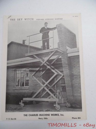 1958 Ditch Witch SKY WITCH Scissor Lift Catalog Brochure Charles Machine Works