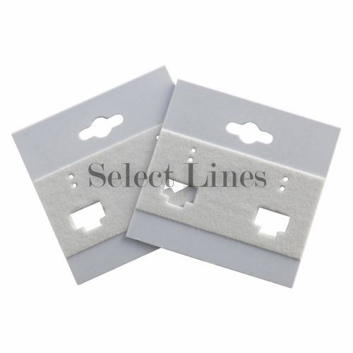 100 White Plain Clip Style Earring Hanging Cards 2&#034; H