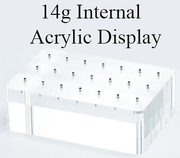 14g Internal Acrylic Display Solid Block with 21 Posts