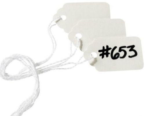 200 WHITE MARKING GARAGE SALE STORE TAGS INVENTORY STORE AUCTION 1-3/32&#034; x 3/4&#034;