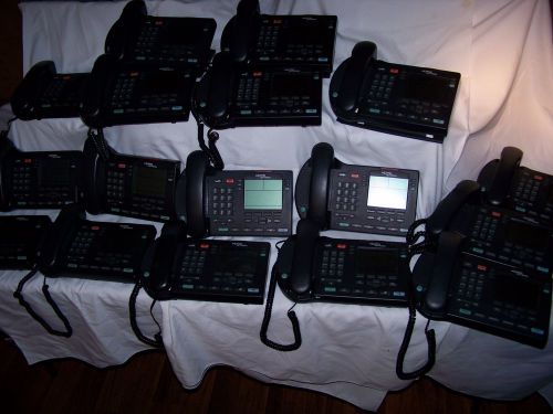 17pc Nortel I2004 IP Phone Charcoal NTDU82 w/Stand &amp; Handset w/integrated switch