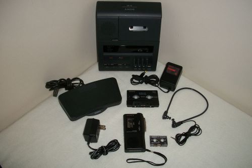 Sony BI-85 Dictator/Transcriber Cassette M-677V Headset Foot Pedal Power Supply