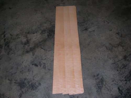 Fiddleback Maple Wood Veneer. 4.5 x 47, 18 Sheets.
