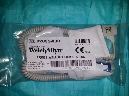 New Welch Allyn #02895-000, Probe Well Kit OEM ORAL 9FT For Vital Sign Monitor