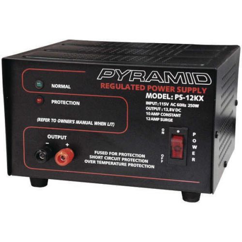 Pyramid ps12kx power supply 115v ac 60hz 250 watts input 10a constant/12a surge for sale