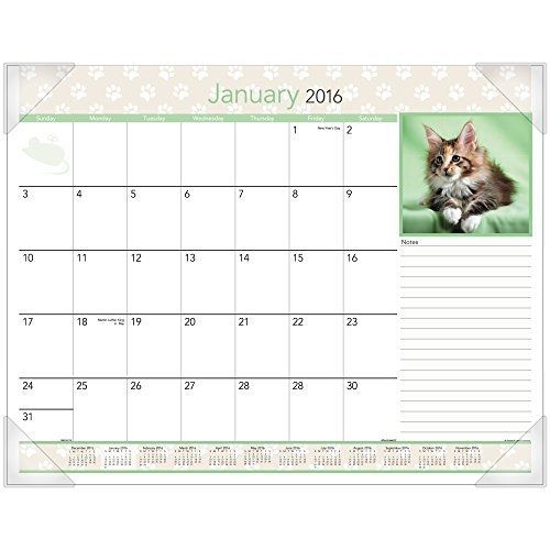 At-A-Glance AT-A-GLANCE Monthly Desk Pad 2016, 22 x 17 Inches, Kittens