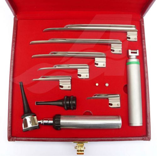 LARYNGOSCOPE Macintosh 6 Blades &amp; 1 OTOSCOPE SET  EMT Anesthesia Intubation