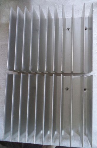 (2) Large Cast Aluminum Heaksink 10 3/4 x 8 x 3 5/8&#034; High - 11 Pounds