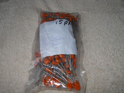250) vishay type 564 ceramic disc capacitors- 15pf, 2kv, radial leads, 5% tol. for sale